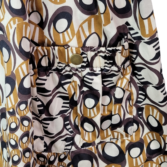 Anthropology Parameter Modern Graphic A Line Mid Length Skirt Snap Pockets NWT - Picture 3 of 14